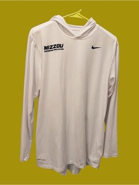 Nike White Mizzou Swimming & Diving Hooded Long-Sleeve Dri-Fit Shirt